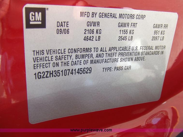 image for item 2152 2007 Pontiac G6 GT convertible