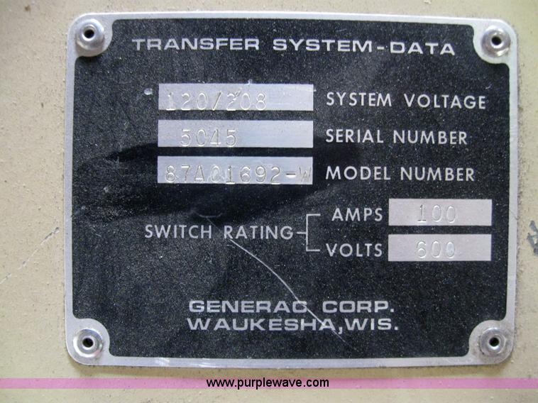 image for item 2281 Generac 90A04371-5 generator with transfer switch