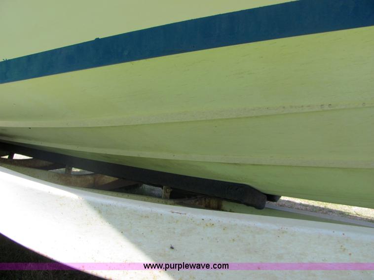 image for item 4616 1976 Glastron 25' cabin cruiser boat with trailer