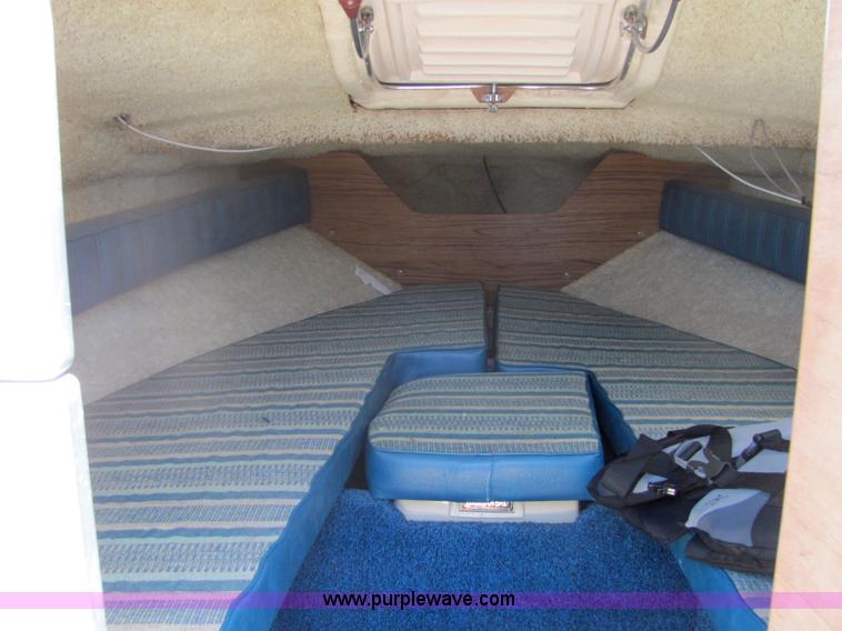 image for item 4616 1976 Glastron 25' cabin cruiser boat with trailer