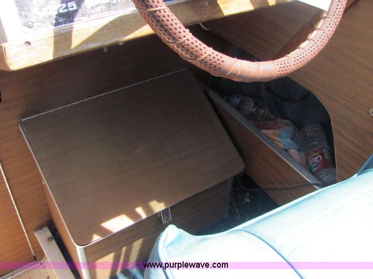 image for item 4616 1976 Glastron 25' cabin cruiser boat with trailer