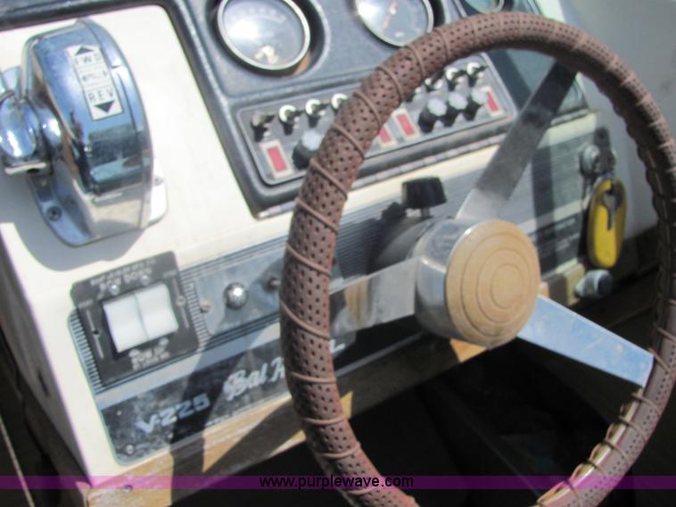 image for item 4616 1976 Glastron 25' cabin cruiser boat with trailer