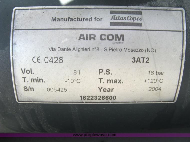 image for item 5041 2004 Atlas Copco GX7 air compressor