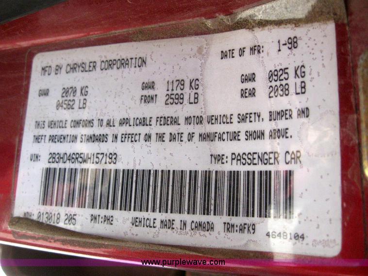 image for item 6100 1998 Dodge Intrepid