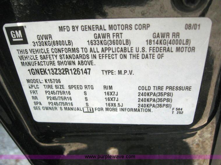 image for item 6102 2002 Chevrolet Tahoe