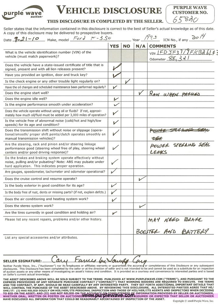 image for item 2014 1985 Ford F350 pickup truck