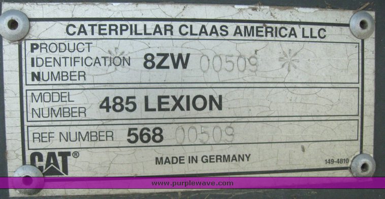 image for item 6135 2000 Caterpillar Lexion 485 combine