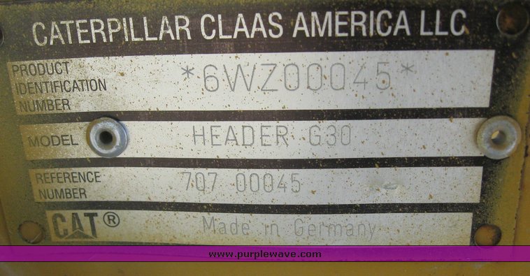 image for item 6136 Caterpillar Lexion G30 platform header