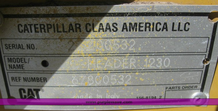 image for item 6137 Caterpillar Lexion 1230 12 row corn head