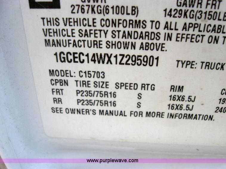 image for item 2573 2001 Chevrolet 1500