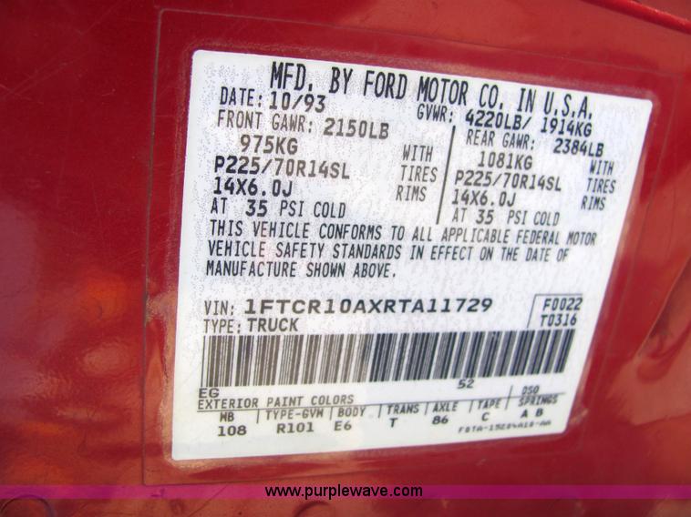 image for item 3220 1994 Ford Ranger