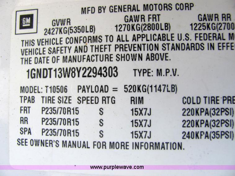 image for item 4774 2000 Chevrolet Blazer