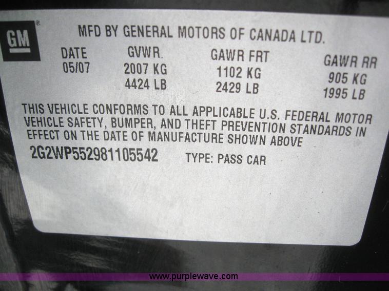 image for item 6164 2008 Pontiac Grand Prix