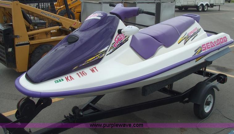 image for item 7120 1999 GTS Bombardier sea doo jet ski with trailer