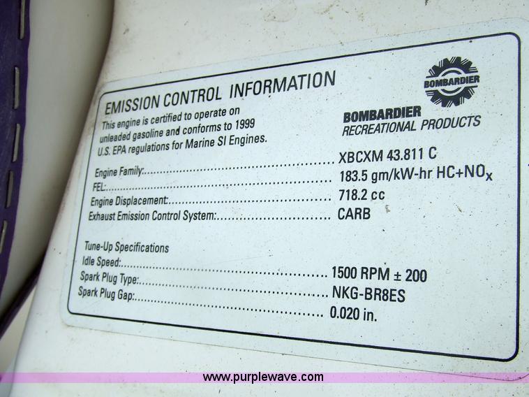 image for item 7120 1999 GTS Bombardier sea doo jet ski with trailer