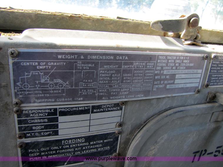 image for item 3577 1969 10-ton Army Truck 6x6 dump truck