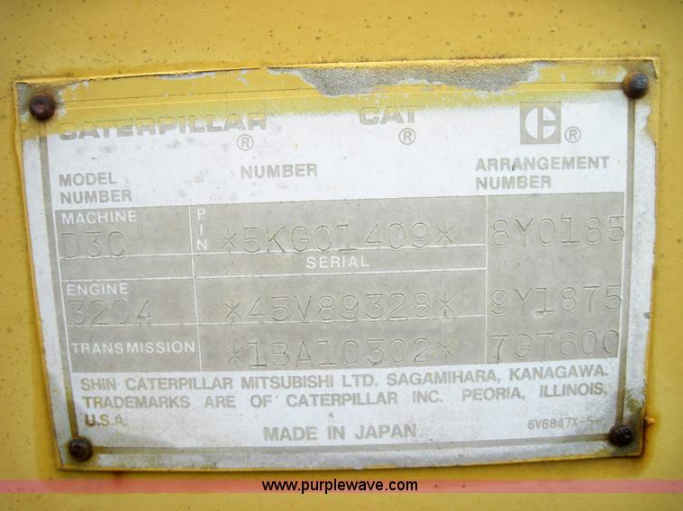 image for item 4012 1989 Caterpillar D3C dozer