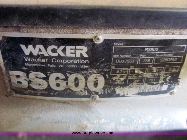 image for item 4789 Wacker Jumping Jack BS600 compactor