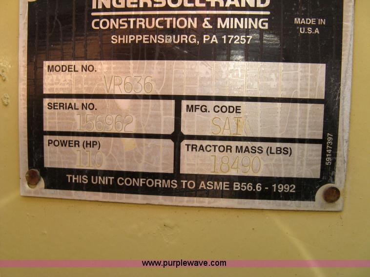 image for item 5058 1999 Ingersoll Rand VR-636 RT telehandler