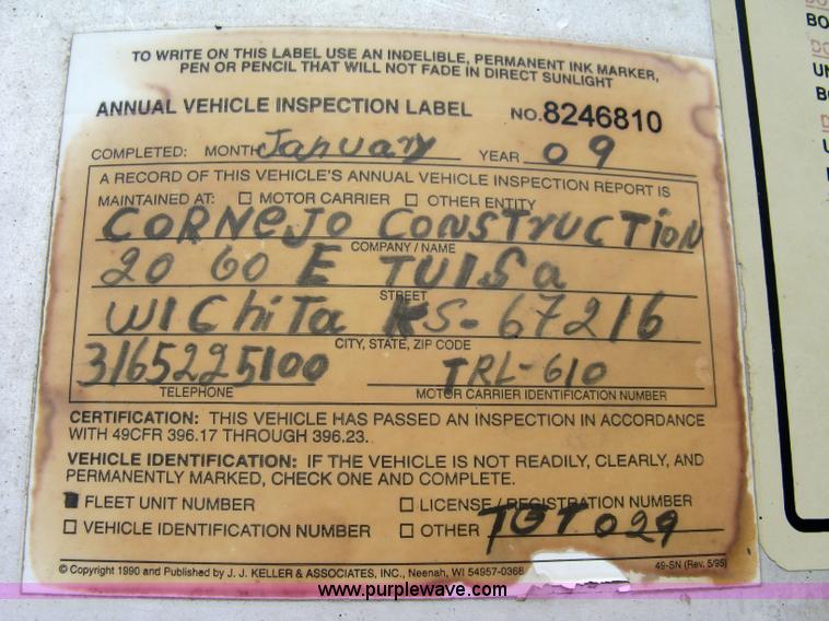 image for item 5087 1996 Travis T102 26' aluminum end dump trailer