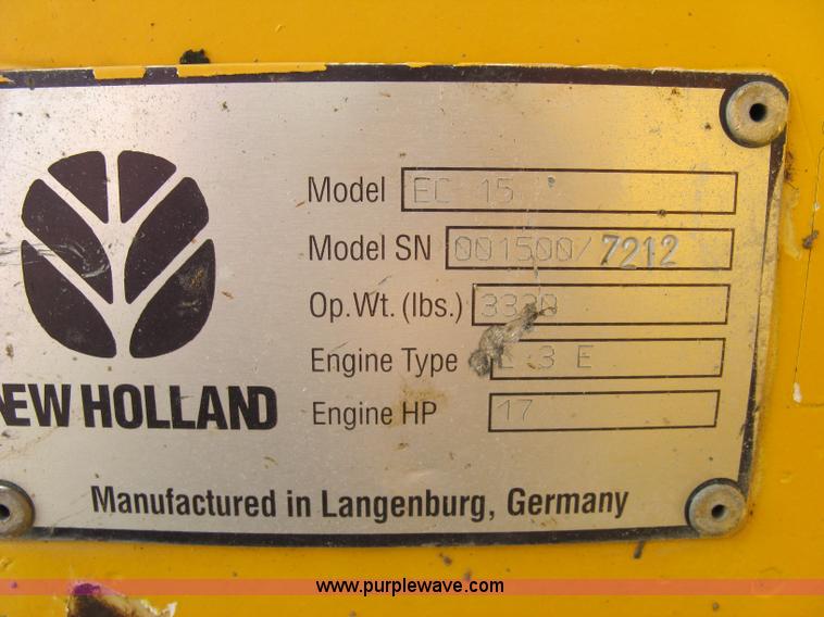 image for item 5091 New Holland EC15 mini excavator