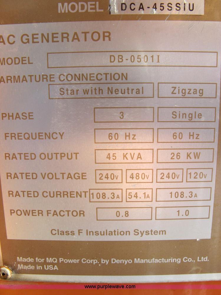 image for item 5093 Multi Quip Whisperwatt MQ Power 45 mobile generator