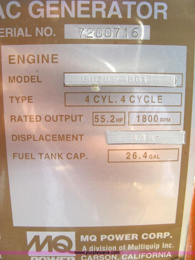 image for item 5093 Multi Quip Whisperwatt MQ Power 45 mobile generator