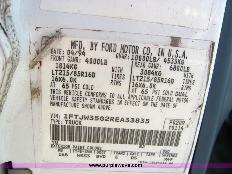 image for item 6716 1994 Ford F-350 XL cab and chassis