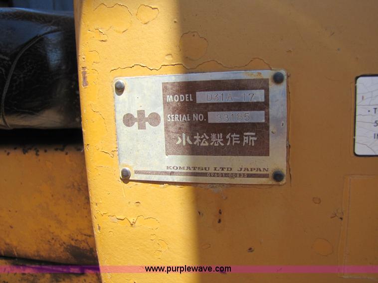 image for item 7197 1985 Komatsu D31A-17 dozer