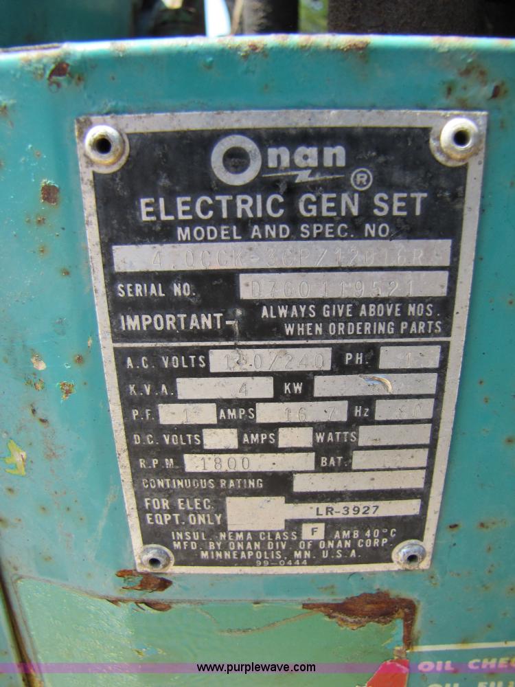 image for item 9008 Onan generator