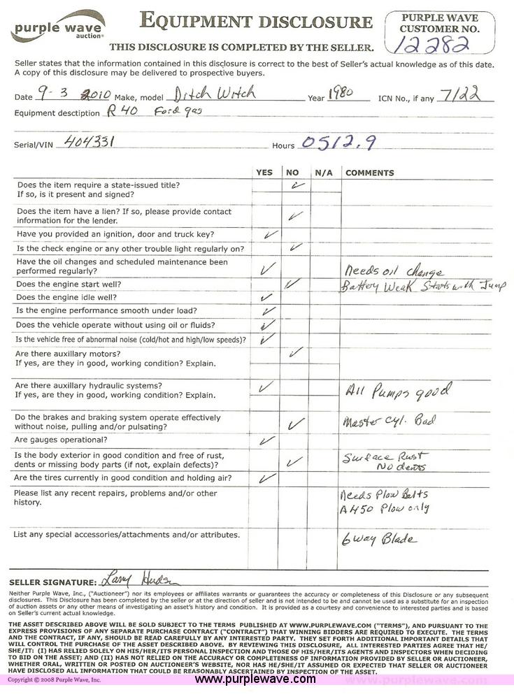 image for item 7122 1980 Ditch Witch R40 trencher