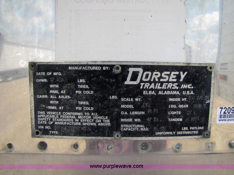 image for item 7209 1993 Dorsey reefer trailer