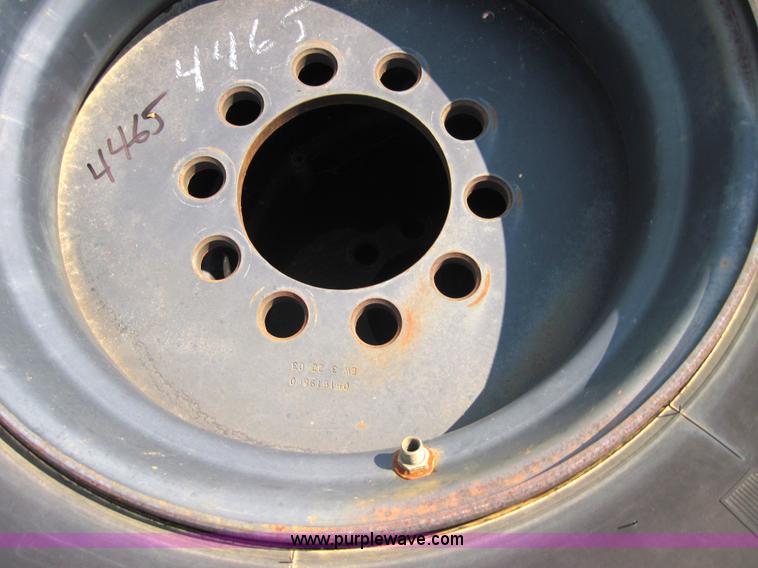 image for item 4465 (2) Michelin 445/65R19.5 tires on 10 bolt rims