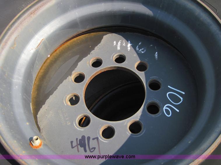 image for item 4467 (2) Michelin 445/65R19.5 tires on 10 bolt rims