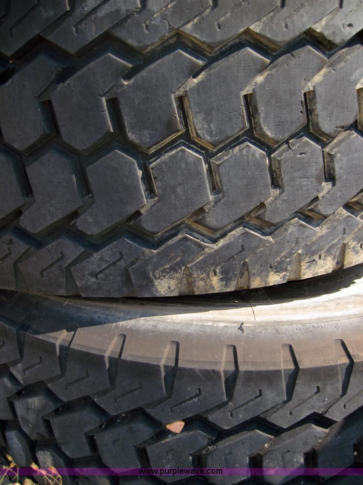 image for item 4467 (2) Michelin 445/65R19.5 tires on 10 bolt rims