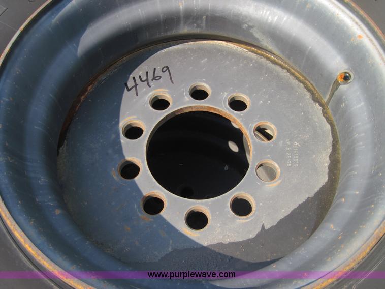 image for item 4469 (2) Michelin 445/65R19.5 tires on 10 bolt rims