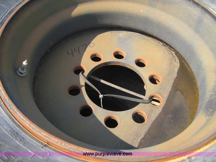 image for item 4470 (2) Michelin 445/65R19.5 tires on 10 bolt rims