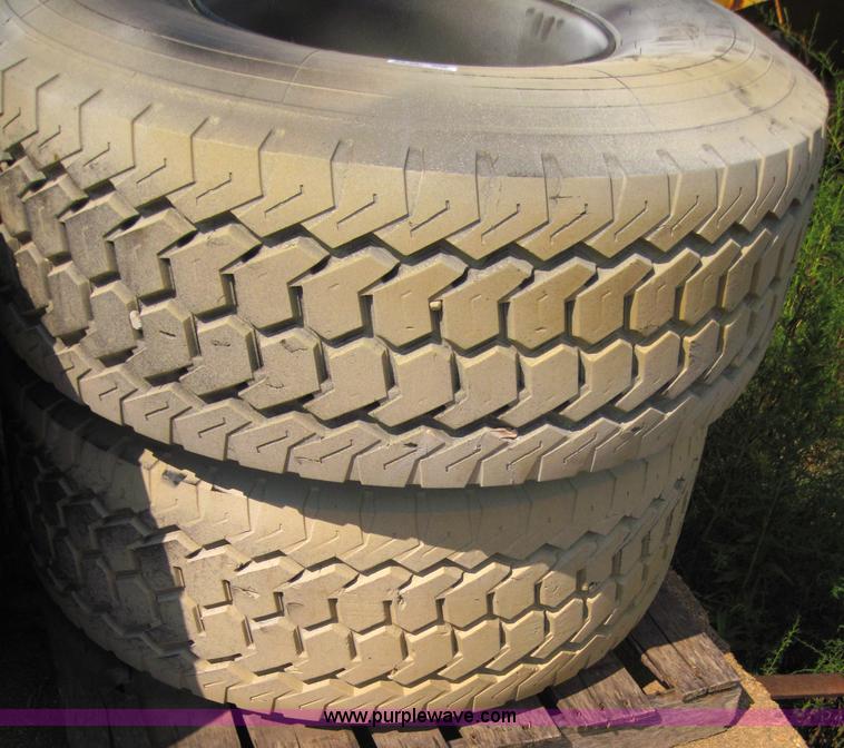 image for item 4473 (2) Michelin 445/65R19.5 tires on 10 bolt rims