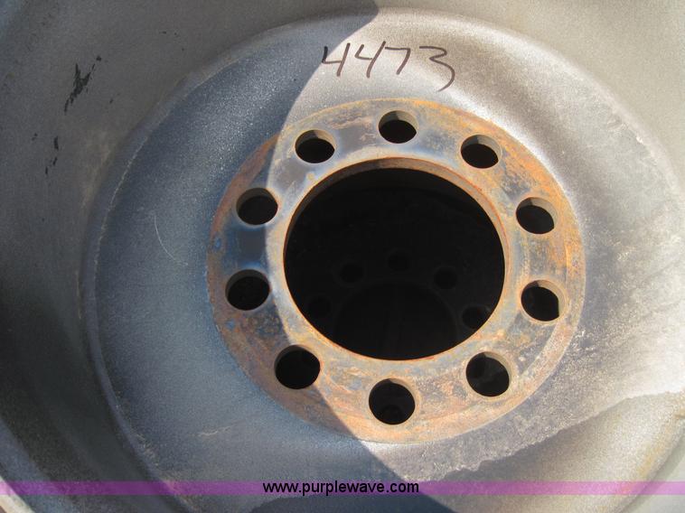 image for item 4473 (2) Michelin 445/65R19.5 tires on 10 bolt rims