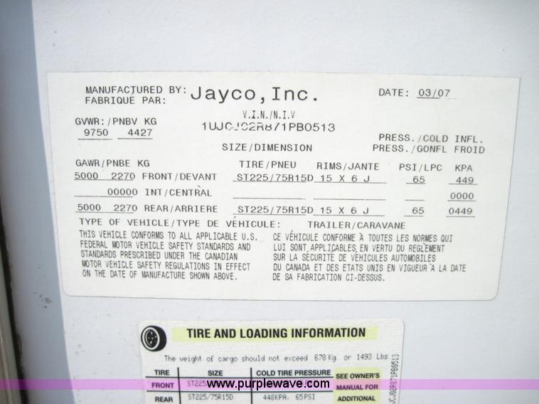 image for item 4474 2007 Jayco Jay Flight fifth wheel travel trailer