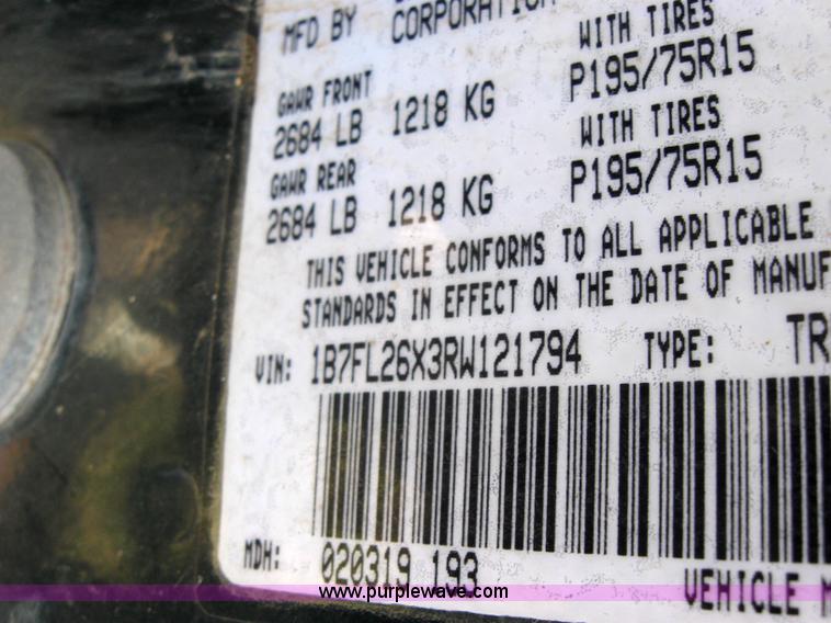 image for item 2654 1994 Dodge Dakota Mark III pickup truck