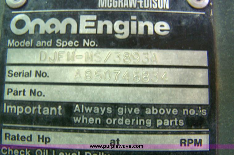 image for item 4131 1982 Onan military issued 10kw continuous run generator