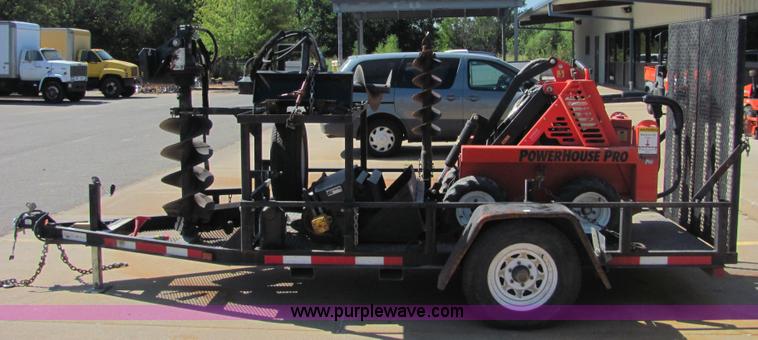 image for item 4828 2004 Powerhouse Pro mini skid-steer loader with attachments and customer trailer