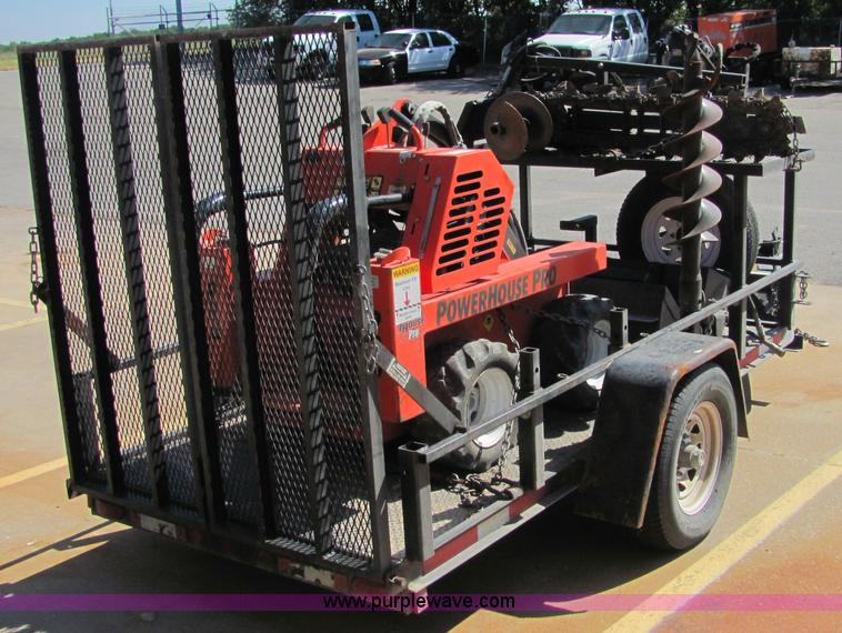 image for item 4828 2004 Powerhouse Pro mini skid-steer loader with attachments and customer trailer