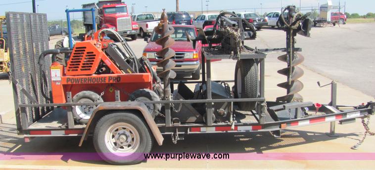 image for item 4828 2004 Powerhouse Pro mini skid-steer loader with attachments and customer trailer