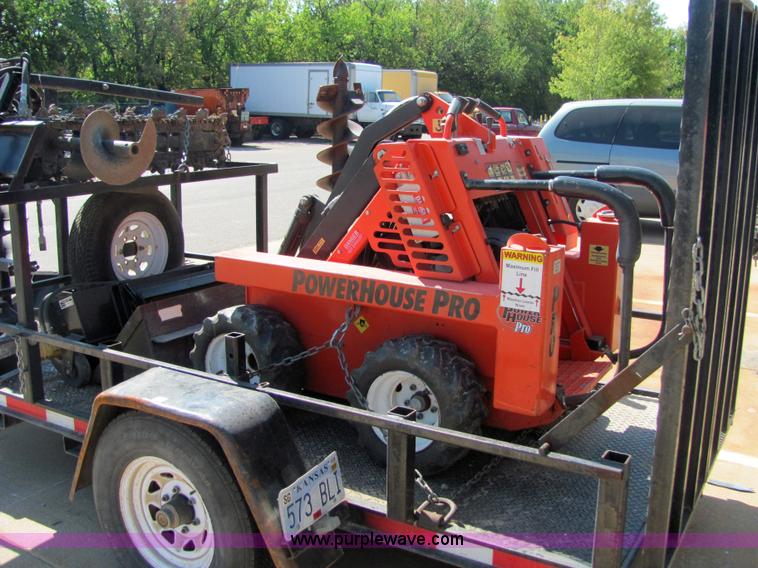 image for item 4828 2004 Powerhouse Pro mini skid-steer loader with attachments and customer trailer