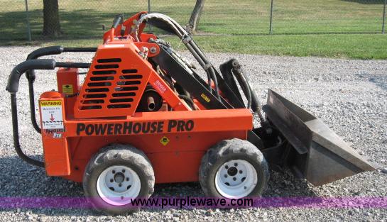 image for item 4828 2004 Powerhouse Pro mini skid-steer loader with attachments and customer trailer