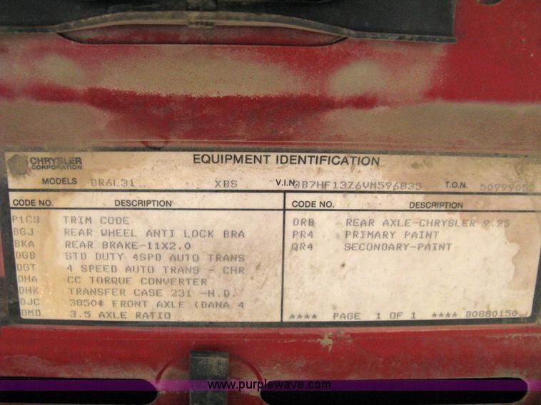 image for item 5098 1997 Dodge Ram 1500 extended-cab pickup