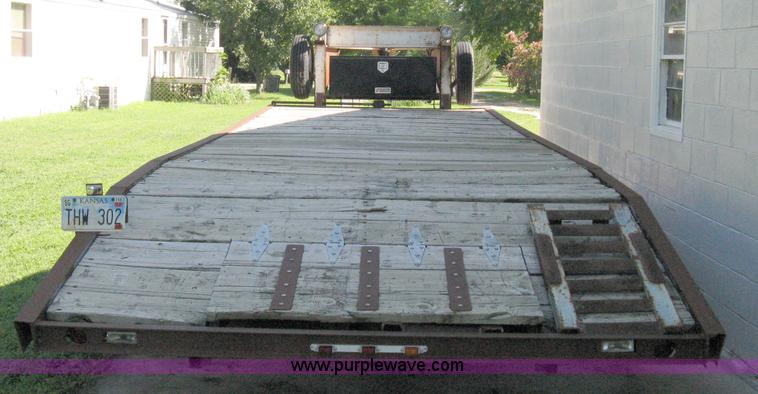 image for item 5103 1977 homebuilt gooseneck, flat-bed, tandem axle trailer