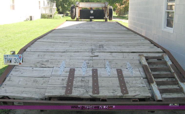 image for item 5103 1977 homebuilt gooseneck, flat-bed, tandem axle trailer